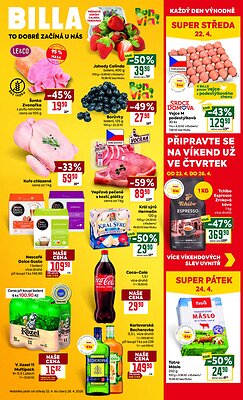 akční leták BILLA 22.4.2026-28.4.2026