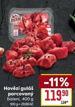 Hovězí maso na guláš Vocílka