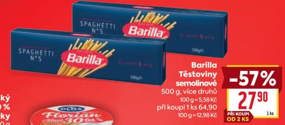 Těstoviny semolinové Barilla