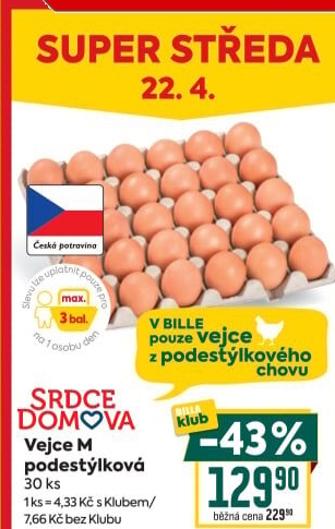 Vejce z podestýlky M Srdce Domova