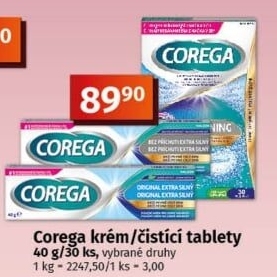 Fixační krém na zubní protézu Corega