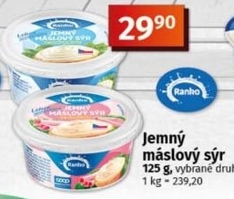 Jemný máslový sýr Ranko