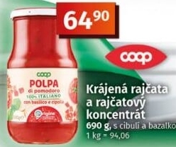 Rajčata krájená Coop