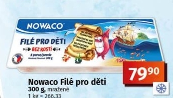 Rybí filé pro děti bez kosti mražené Nowaco