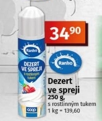 Šlehačka ve spreji Ranko