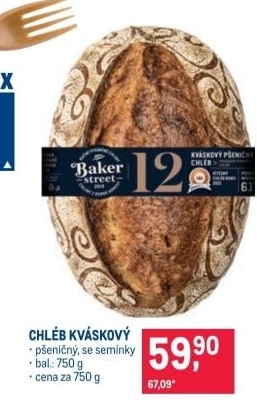 Chléb kváskový semínkový Baker Street