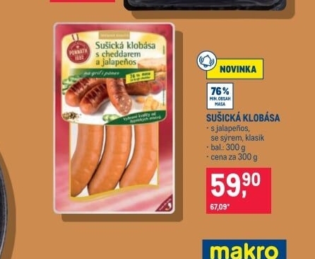 Sušická klobása s jalapeňos Ponnath