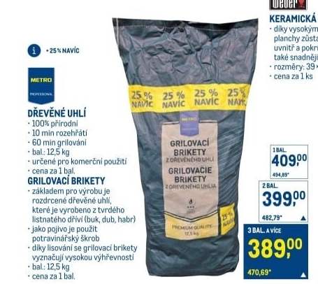 Uhlí dřevěné Metro Professional