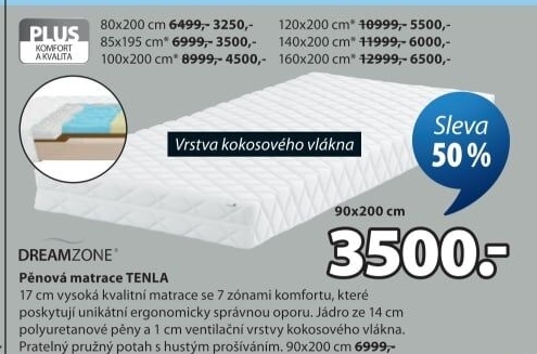 Pěnová matrace TENLA Dreamzone