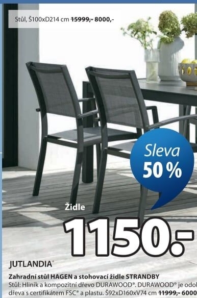 Stohovací zahradní židle Strandby Jutlandia