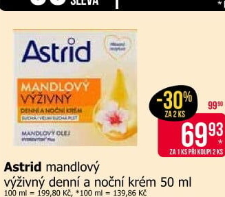 Pleťový krém výživný mandlový Astrid