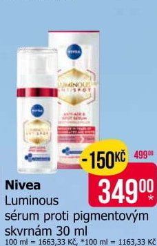 Sérum pleťové Cellular Luminous Anti-spot Nivea