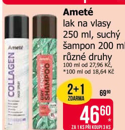 Suchý šampon Ameté