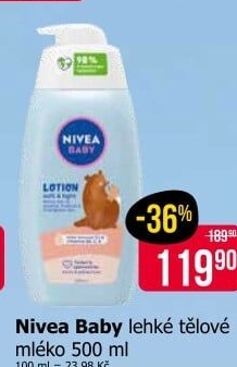 Tělové mléko dětské Nivea Baby