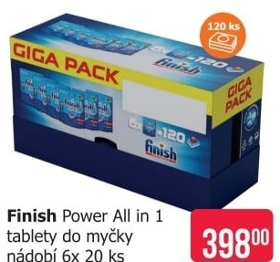Tablety do myčky Power All in 1 Finish