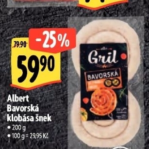 Bavorská klobása šnek Albert Gril