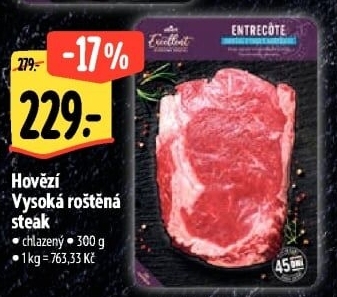 Hovězí vysoký roštěnec steak Albert Excellent