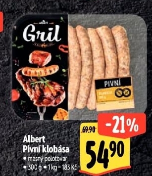 Klobása masová na pivu Albert Gril
