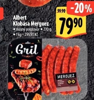Klobása Merguez Albert Gril