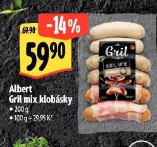 Klobásky Gril mix Albert Gril
