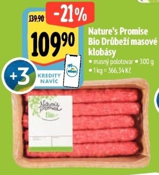 Klobásy masové drůbeží Bio Nature'