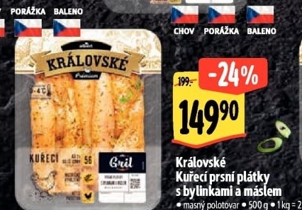 Kuřecí prsní plátky marinované královské Premium Albert Gril