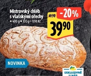 Mistrovský chléb s vlašskými ořechy Albert