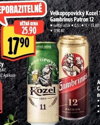 Pivo světlý ležák 12° Patron Gambrinus