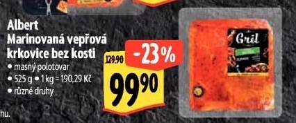 Vepřová krkovice marinovaná bez kosti Albert Gril