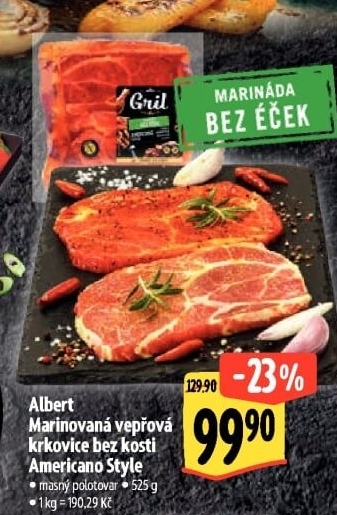 Vepřová krkovice marinovaná bez kosti Americano Albert Gril
