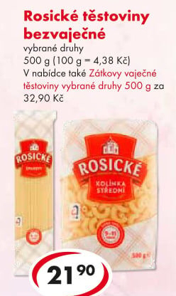 Těstoviny bezvaječné Rosické