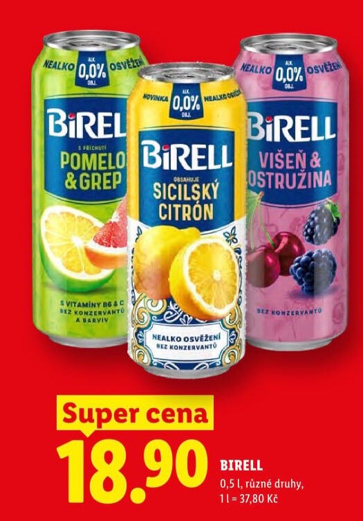 Nealkoholické pivo ochucené Birell