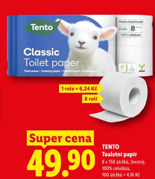 Toaletní papír 3vrstvý Tento