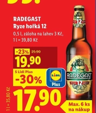Pivo světlý ležák 12° Ryze hořká Radegast