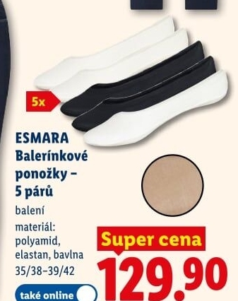 Dámské ponožky do balerín Esmara