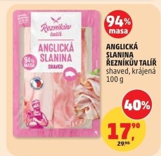 Anglická slanina shaved Řezníkův talíř