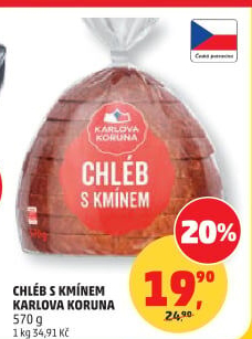 Chléb s kmínem Karlova Koruna