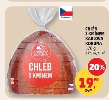 Chléb s kmínem Karlova Koruna