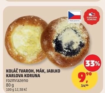 Koláč s náplní Karlova Koruna