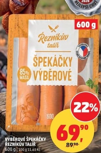 Špekáčky výběrové Řezníkův talíř
