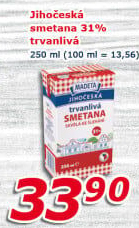 Smetana ke šlehání trvanlivá Jihočeská Madeta 31%