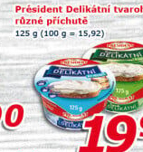 Tvarohové pomazánky Delikátní Président