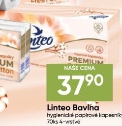 Papírové kapesníčky 4vrstvé Linteo - box