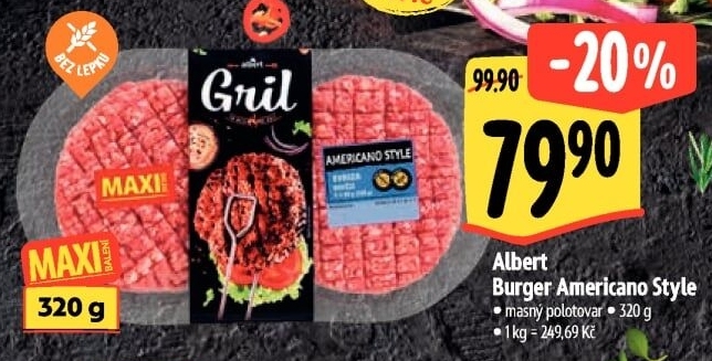 Hovězí burger Americano style Albert Gril