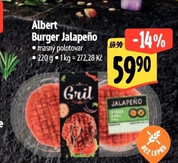 Hovězí burger Jalapeno Albert Gril