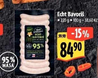 Klobásy Echt Bavoriš Láďa Grileman Kostelecké uzeniny