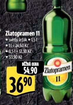 Pivo světlý ležák 11° Zlatopramen