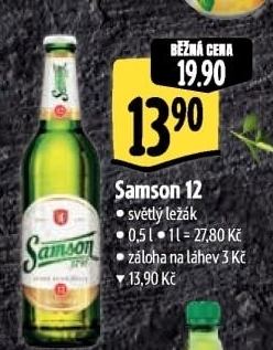 Pivo světlý ležák 12° Samson
