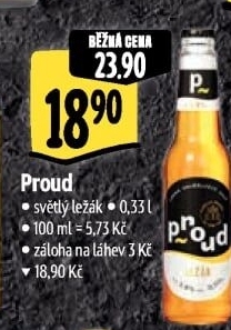 Pivo světlý ležák Proud
