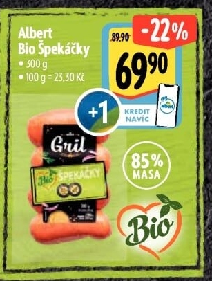 Špekáčky Bio Albert Gril